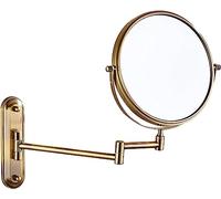 WWFAN Miroir de Maquillage Mural, Miroir grossissant Double Face en Laiton de 8 Pouces, Miroir de Salle de Bain (Color : Brass, Size : 5X)