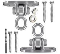 WWFFEN 2 Pièces Crochet Plafond,360° Rotation Suspension Crochet Bascule Crochet pour hamac en Acier Inoxydable Haut de Gamme avec roulement pour Fauteuil Suspendu Sling Yoga,capacité de 680 kg