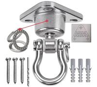 WWFFEN Crochet Plafond Charge Lourde,Acier Inoxydable pivotant à 360° hamac Suspendu avec palier Aire de Jeux extérieure Suspendue Chaise balançoire de Yoga, capacité de Charge 675KG