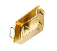 WWHJR Assiette carrée avec poignée en acier inoxydable pour gâteaux, brownies, lasagnes, lave-vaisselle, rectangulaire en acier inoxydable de qualité alimentaire