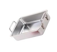 WWHJR Assiette carrée avec poignée en acier inoxydable pour gâteaux, brownies, lasagnes, lave-vaisselle, rectangulaire en acier inoxydable de qualité alimentaire