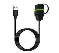 WWHJR Câble USB 3.0 étanche à montage sur panneau - Coupleur USB 5 Gbit/s - Transfert de données et charge rapide - IP68 - Utilisation industrielle en extérieur