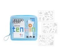WWHJR Ensemble de stylo pulvérisateur de peinture électrique avec 12 marqueurs de couleur et 3 pochoirs de dessin pour enfants et étudiants
