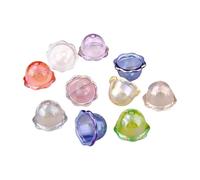 WWHJR Lot de 10 pendentifs élégants en acrylique avec cloches et pétales de fleurs pour bijoux et projets d'artisanat, taille unique, Comme décrit, Comme décrit.