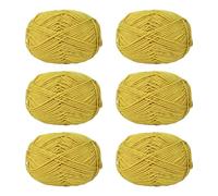 WWHJR Lot de 6 fils à crochet en acrylique doux 50 g/rouleau, pour tricot à la main, sac, chapeau, vêtements, loisirs créatifs, coton au lait, fil fin moyen