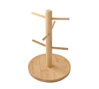 WWHJR Porte-tasses en bambou naturel multi-crochets pour un rangement efficace des tasses dans les garde-manger de cuisine ou les cafés commerciaux