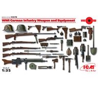 WWI German Infantry Weapon Et Equipment 1:3 5 Plastique Model Kit Icm
