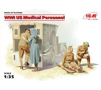 WWI US Medical Personnel (4 Figurines) (100% New Moules ) 1:3 5 Plastique Model