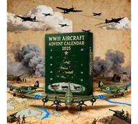 WWII Aircraft Advent Calendar,24 Days of Iconic Warbirds,Christmas Countdown Calendar with 24 Unique Mini Warbirds,Fighter Countdown Surprise Gifts for Model Collectors,Aviation Lovers