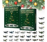 Wwii Aircraft Advent Calendar, Ww2 Advent Calendar, 24 Days Christmas Countdown Calendar with 24 Warbirds Pendant, Fighter Countdown Surprise Gifts (2pcs)