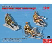 WWII Allies Pilots En The Poste de Pilotage British, American, Soviet 1:3 2
