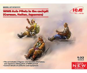 WWII Axe Pilots En The Poste de Pilotage Allemand, Italien, Japanese 1:3 2