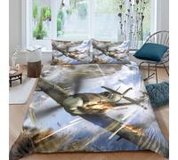 Wwii fighter battle Ensemble De Literie Hypoallergique 3 pièces Imprimé en 3D Confortable Air combat action Linge de Lit avec 2 Taies d'oreiller Super Douce for Chambre Enfants Single（140x200cm）