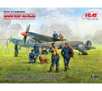 WWII Raf Airfield Spitfire Mk.ix Mk.vii Pilots au Sol Figurines 1:48