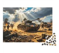 WWII Tank Puzzle pour Adultes 1000 Pièces Recyclable Paper Warfield Puzzles Éducatif Game Challenge Ideal pour la Famille and Friends Gifts 38x26cm/1000 pièces