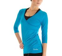 wWinshape T-shirt pour femmes manches 3/4 de type cache-cœur, Pour la pratique du Femme dans 3360lix Fitness, Yoga, Pilates, etc Loisirs, Femme, 3/4-arm Shirt in Wickeloptik Fitness Yoga Pilates Freizeit, Turquoise, XS
