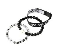 WWJD Ensemble de bracelets réglables pour homme et femme avec disque vinyle Heishi, perles en pierre naturelle, bijoux de baptême et confirmation Bracelet brésilien, taille unique, Plastique, Pas de