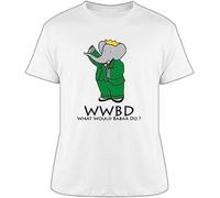 WWJD What Would Babar Do T Shirt White T-Shirts à Manches Courtes(Medium)