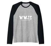 WWJD What Would Jesus Do - Religion chrétienne - Abrasion Manche Raglan