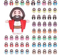 WWmily Lot de 50 mini figurines religieuses de Jésus à cacher et chercher des cadeaux d'église pour l'école, le baptême, les activités de fête