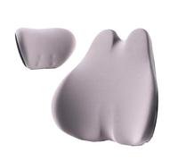 WWMOZ Soutien Cervical Et Lombaire pour Voiture,Coussin Lombaire Appui-Tête,pour Skoda Octavia 2013-2020,Soulager La Douleur,Accessoires Auto,D-2pcs Light Gray Lumbar Pillow + Head Pillow