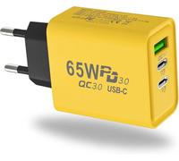 Wwp-65w Multi-Port Dual Pd&qc Charger Adapter 3 Port Pd3.0 Qc3.0 Usb C Wall Plug Smart Phone Travel Charger, Compatible With Iphone Series, Earphones, Smart Watch, Samsung Galaxy, Xiaomi, Huawei,