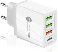 Wwp-Rapide Chargeur 36w Pd & Qc3.0 Chargeur Usb C Secteur Rapide Prise Type C Mural Adaptateurs De Quick Charge Multiple 4 Ports Universel Pour Iphone Samsung Huawei Xiaomi Htc Lg Motorola Honor Ipad