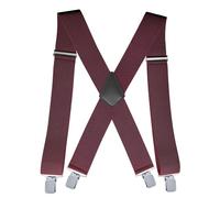 WWPMNQD Bretelles pour hommes Bretelles for hommes, cintres for pantalons en cuir, bretelles robustes for(Wine Red)