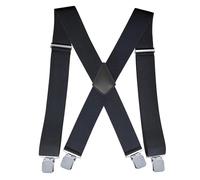 WWPMNQD Bretelles pour hommes Bretelles for hommes, cintres for pantalons en cuir, bretelles robustes for(BLACK)