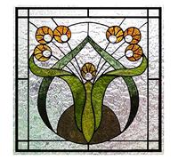 WWPMNQD Film pour Fenêtre Film de vitrail givré for fenêtre, Autocollant Statique personnalisé au Design Art déco, Traitement de fenêtre en Feuille de décoration for la Maison(16,50X100cmx2)