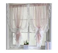 WWPMNQD Rideaux à Volants Rideau Transparent Romantique en Dentelle à Rayures et Fleurs avec Passe-Tringle Volants Blancs for Salon, Chambre Coucher, Cuisine(W150 x H120cm 1Piece)