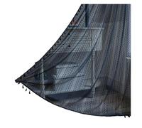 WWPMNQD Rideaux à Volants Sheer Curtains for Bedroom, Crochet Knitting Cotton Macrame Lace with Handmade Tassels, Vintage Semi Hollow Striped,1 Panel(Black,W150xH240cm)