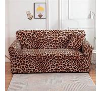 WWQQKJ Housse de canapé Extensible 1/2/3/4 Places, Universelle, antidérapante (imprimé léopard)(1,4 posti(235-300cm))