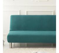 WWQQKJ Housse de canapé sans accoudoirs, Couleur Unie, 2/3 Places, Extensible, résistante aux Taches, for canapé-lit, Lavable, antidérapante, Pliable, clic-clac(Dark Green,160-190cm)