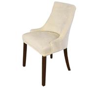WWQQKJ Housse de Chaise Extensible avec Dossier et accoudoirs, Housse de Chaise de Salle à Manger en Velours, Housse de Fauteuil de Salon, Housse de Chaise de Cuisine(Beige Beige,6PCS)
