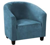 WWQQKJ Velours Housse De Fauteuil Chesterfield, Housse De Canapé 1 Pièce Tub Chair Extensible Amovible Et Lavable, Modern Revêtement De Fauteuil, Housse De Canapé Tub Chair(Paon Bleu)