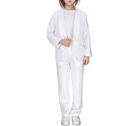 WWricotta Blazer Enfant Fille, uni, Manches Longues, col Revers, Ouverture Devant, Tenue Chic, de 5 à 12 Ans/A