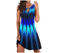 WWricotta Boheme Robe Femme - Col V Taille Haute Robe De pour Femme Ronde Dos Nu Robe Spaghetti Imprimé Fleuri Robe D Interieur Classique DéContracté Simples Robe pour Printemps Eté