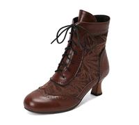 WWricotta Bottes d'automne pour Femmes de Grande Taille de Commerce extérieur à Lacets à Talons épais Bottes à Lacets Bottes occidentales6/A