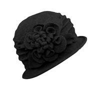 WWricotta Chapeau Cloche en Laine à Fleurs pour Femme, Chapeau d'hiver des années 1920 pour Un Style élégant/1