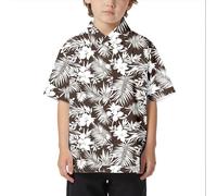 WWricotta Chemise à Manches Courtes pour garçons, Ample, Confortable, Tendance, Commerce extérieur, col boutonné, Ouverte, pour Enfants, Plage, Loisirs, Ample