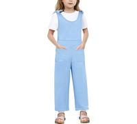 WWricotta Combinaison sans Manches pour Enfants et Filles, Pantalon Long et Droit avec Poche/A