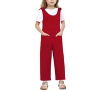 WWricotta Combinaison sans Manches pour Enfants et Filles, Pantalon Long et Droit avec Poche/A