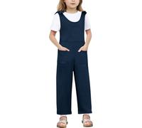WWricotta Combinaison sans Manches pour Enfants et Filles, Pantalon Long et Droit avec Poche/A