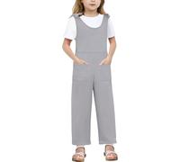 WWricotta Combinaison sans Manches pour Enfants et Filles, Pantalon Long et Droit avec Poche/A
