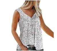 WWricotta DéBardeur pour Femme - Sexy éTé T Shirt Femme sans Manche Imprimé Fleur Haut DéBardeur Et Caraco Bretelles Femme Yoga Jogging Tank Top Adolescentes Et Filles