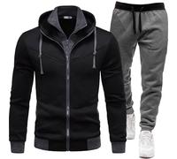WWricotta Ensemble de survêtement décontracté pour Hommes, Manches Longues, Fermeture éclair complète, Jogging, survêtement athlétique Beaux Pulls pour Hommes Pulls Cardigan en Coton pour Hommes