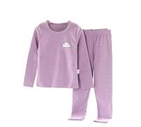 WWricotta Ensemble de vêtements Chauds en Velours pour Enfants, sous-vêtements pour Enfants, vêtements de Maison à Rayures Longues pour garçons et Filles Robe Cheval Fille Robe Filles 7 Ans