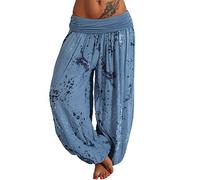 WWricotta Femme Pantalon De Plage - Grande Taille Baggy Detente Pantalon Pantacourt Femme Coton 100% Pantalon Fluide Boho Pantalon Moderne Femme Cadeau pour Femme