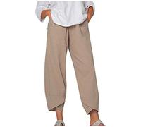 WWricotta Femme Pantalon ÉTé Coton Lin - Pas Cher Jambe Large éTe Baggy Detente Pantalon Large pour Femme Jogging Femme éTé Cadeau pour Femme
